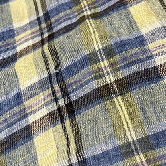 J. McLaughlin Carnegie Plain Linen Button Down Shirt Size XL - Picture 4 of 8